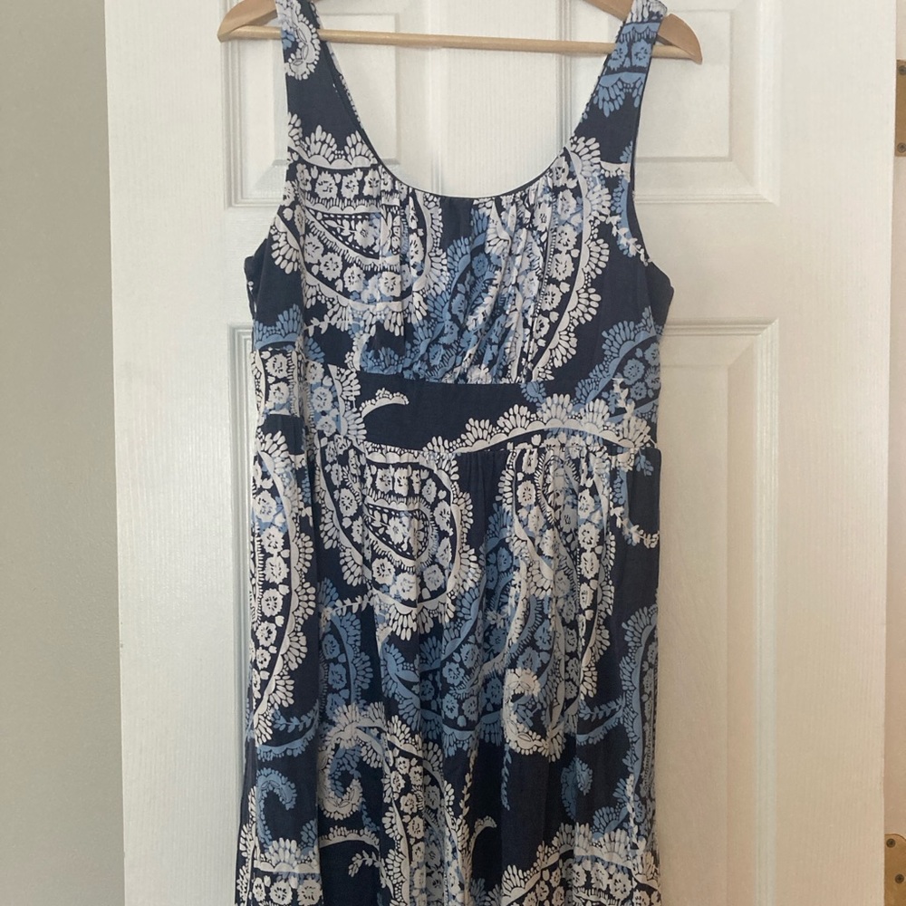 Merona blue dress women paisley print